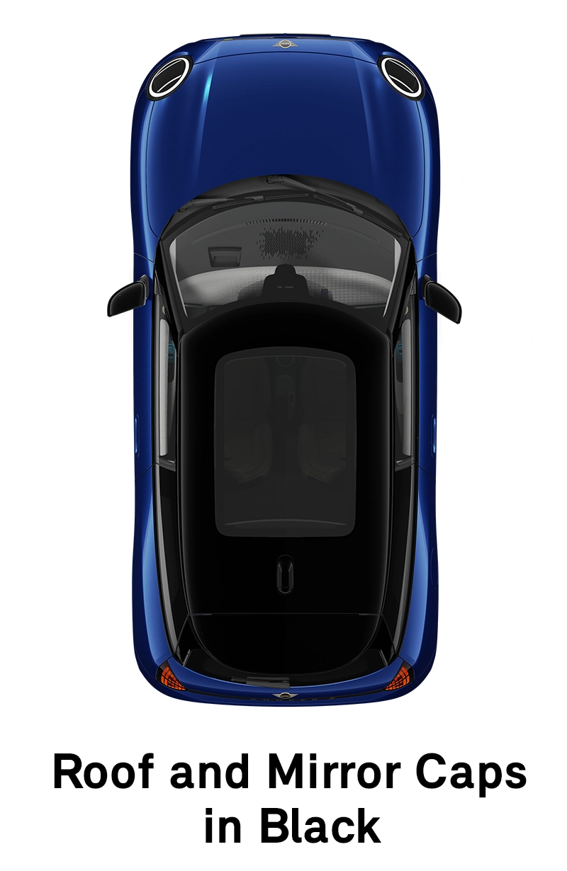 MINI Roof: Roof and Mirror Caps in Black