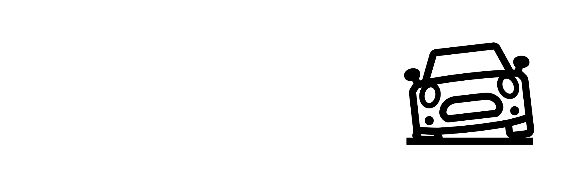 Car with a flat front tyre icon