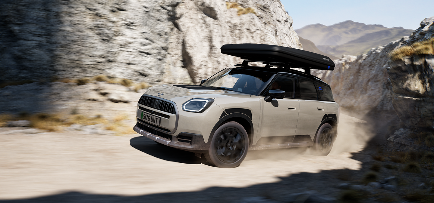 Front Image of the MINI Countryman Untamed Edition driving.