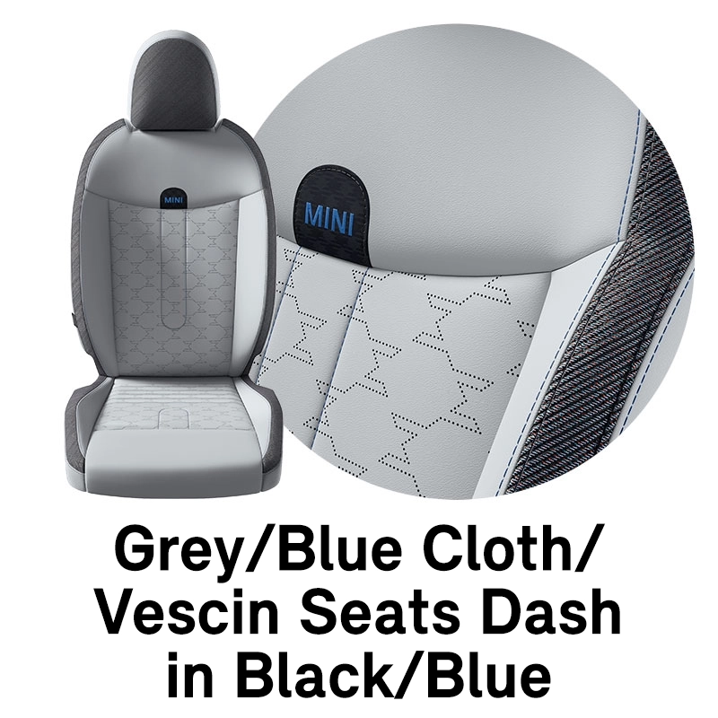 MINI Upholstery: Grey/Blue - Vescin/Cloth